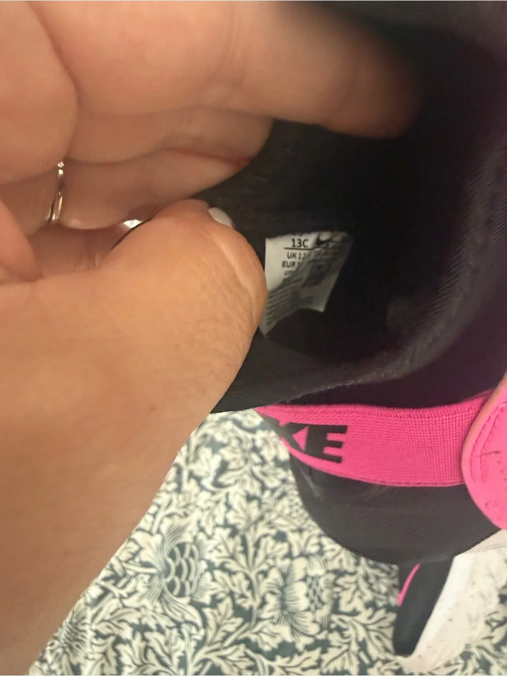 Nike Black Slip-On Sneakers with Hot Pink Accents